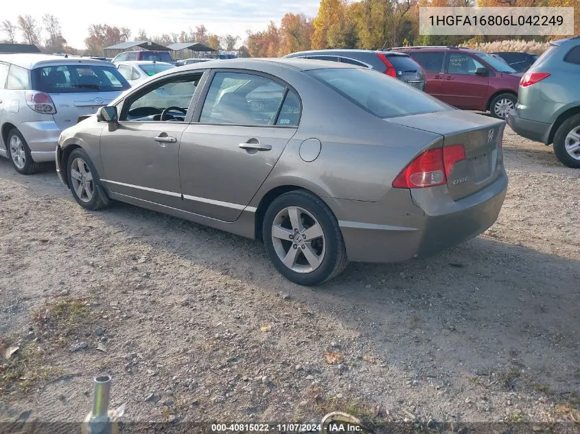 2006 Honda Civic Ex VIN: 1HGFA16806L042249 Lot: 40815022