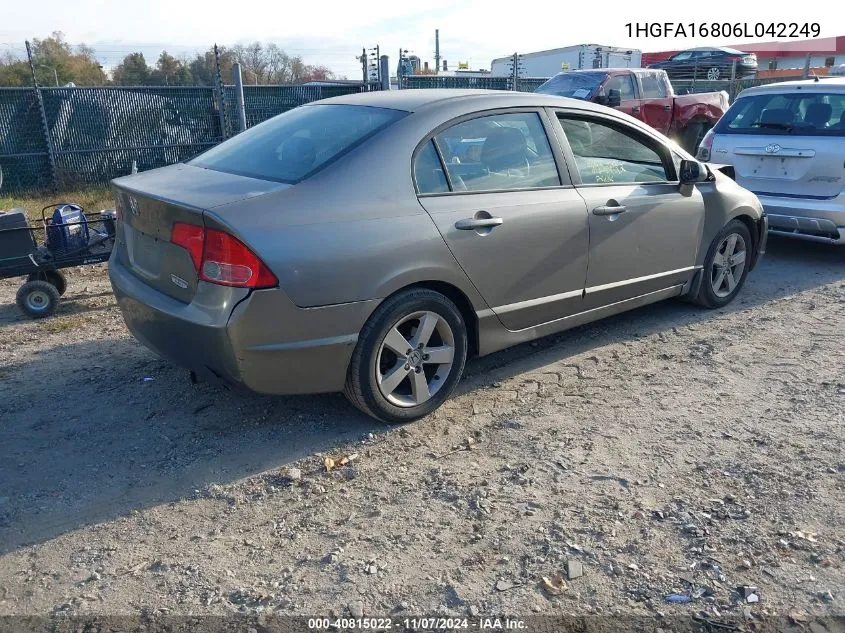 2006 Honda Civic Ex VIN: 1HGFA16806L042249 Lot: 40815022