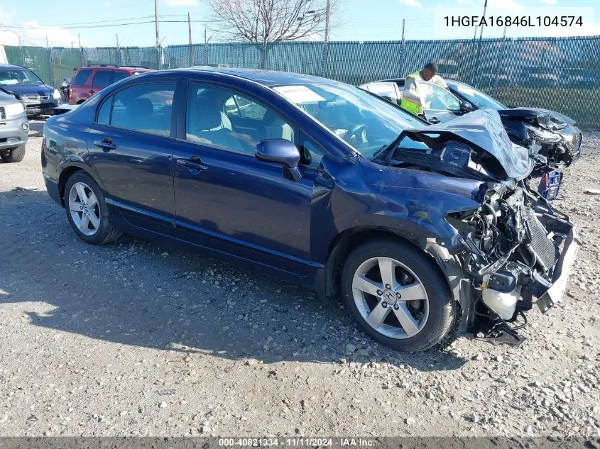 2006 Honda Civic Ex VIN: 1HGFA16846L104574 Lot: 40821334