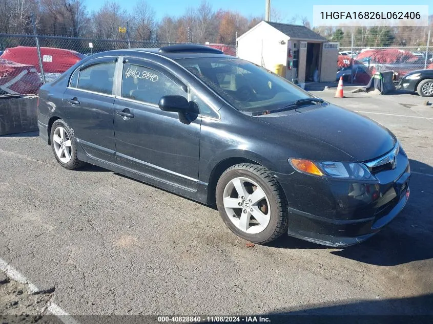 2006 Honda Civic Ex VIN: 1HGFA16826L062406 Lot: 40828840