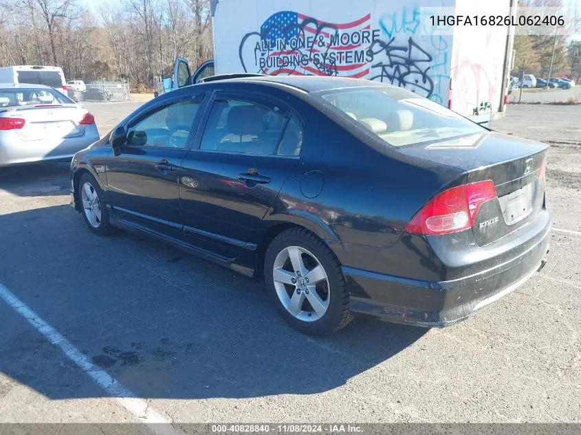 2006 Honda Civic Ex VIN: 1HGFA16826L062406 Lot: 40828840