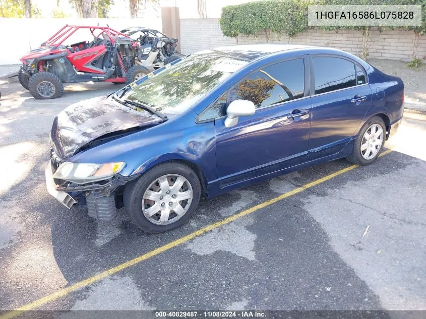 2006 Honda Civic Lx VIN: 1HGFA16586L075828 Lot: 40829487