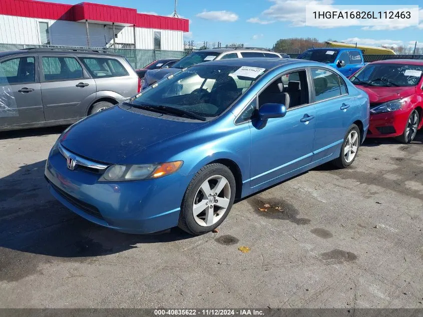 2006 Honda Civic Ex VIN: 1HGFA16826L112463 Lot: 40835622