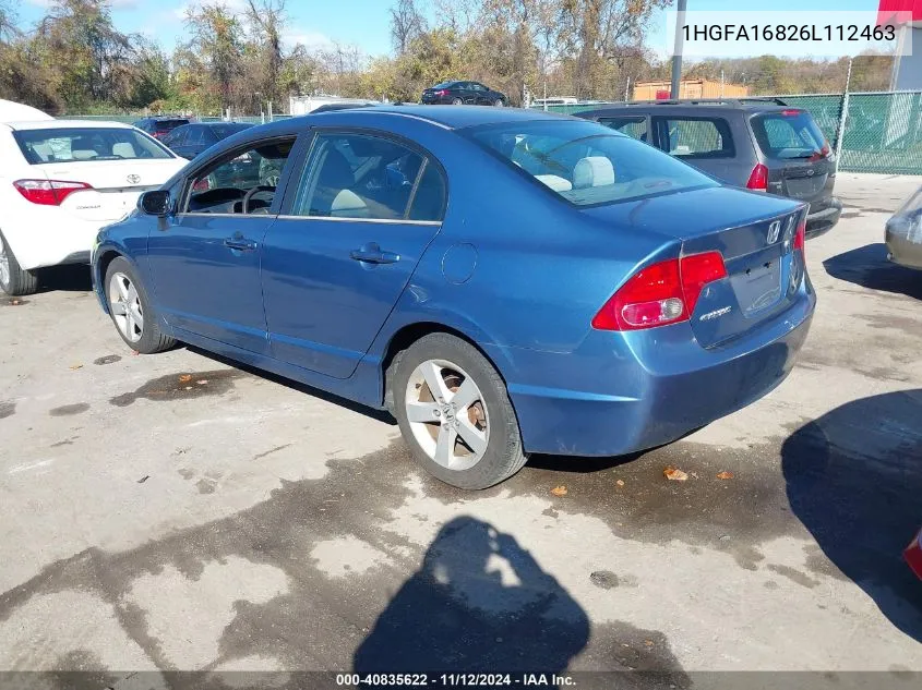 2006 Honda Civic Ex VIN: 1HGFA16826L112463 Lot: 40835622