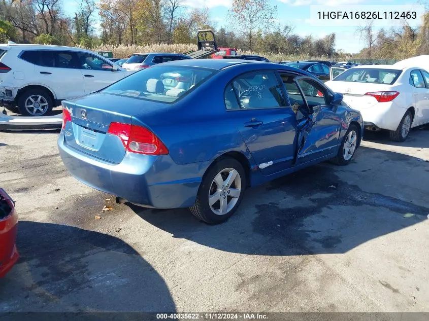 2006 Honda Civic Ex VIN: 1HGFA16826L112463 Lot: 40835622