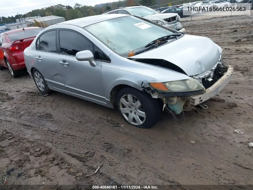 2006 Honda Civic Lx VIN: 1HGFA16566L026563 Lot: 40840161