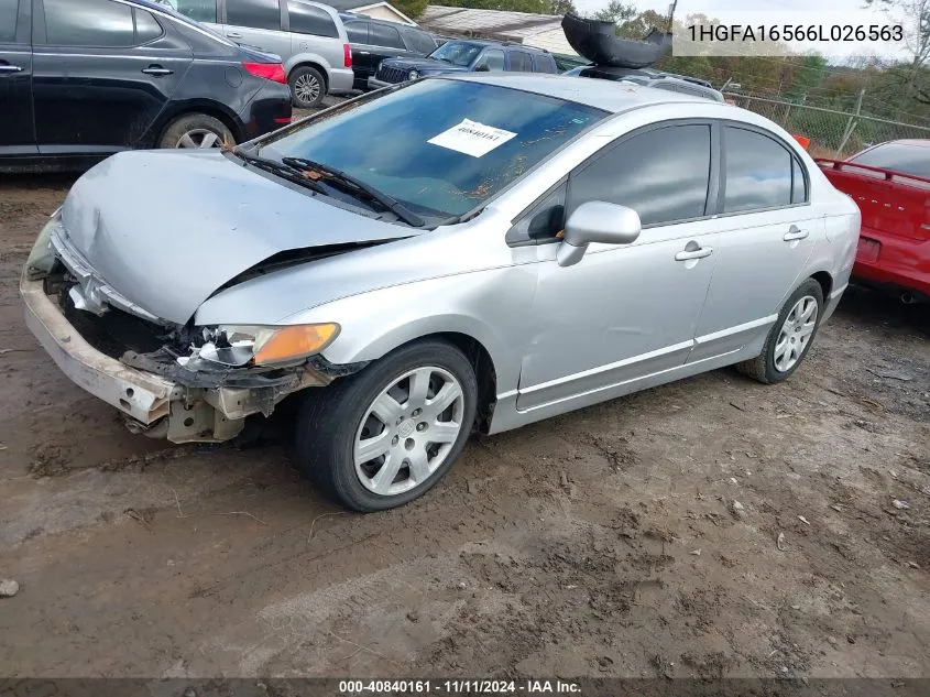 2006 Honda Civic Lx VIN: 1HGFA16566L026563 Lot: 40840161