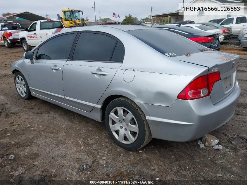 2006 Honda Civic Lx VIN: 1HGFA16566L026563 Lot: 40840161