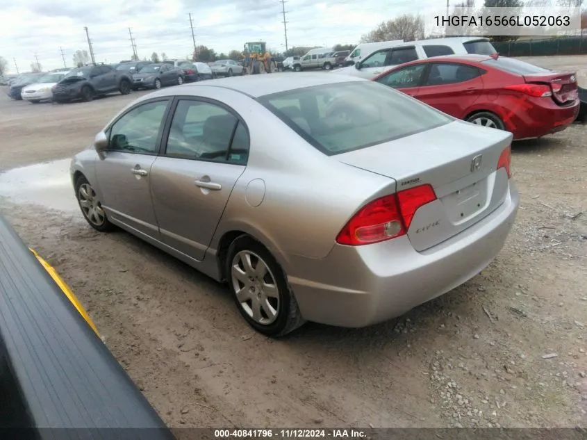 2006 Honda Civic Lx VIN: 1HGFA16566L052063 Lot: 40841796