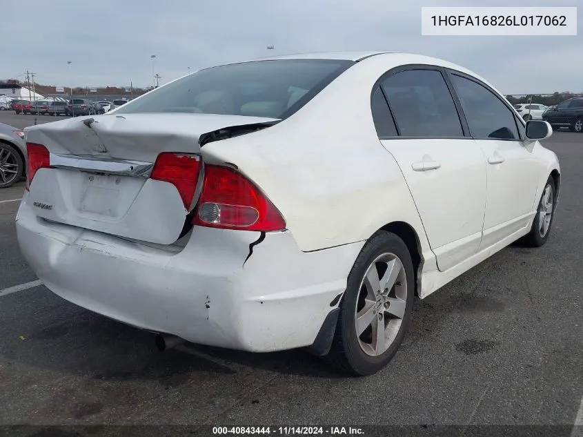 2006 Honda Civic Ex VIN: 1HGFA16826L017062 Lot: 40843444