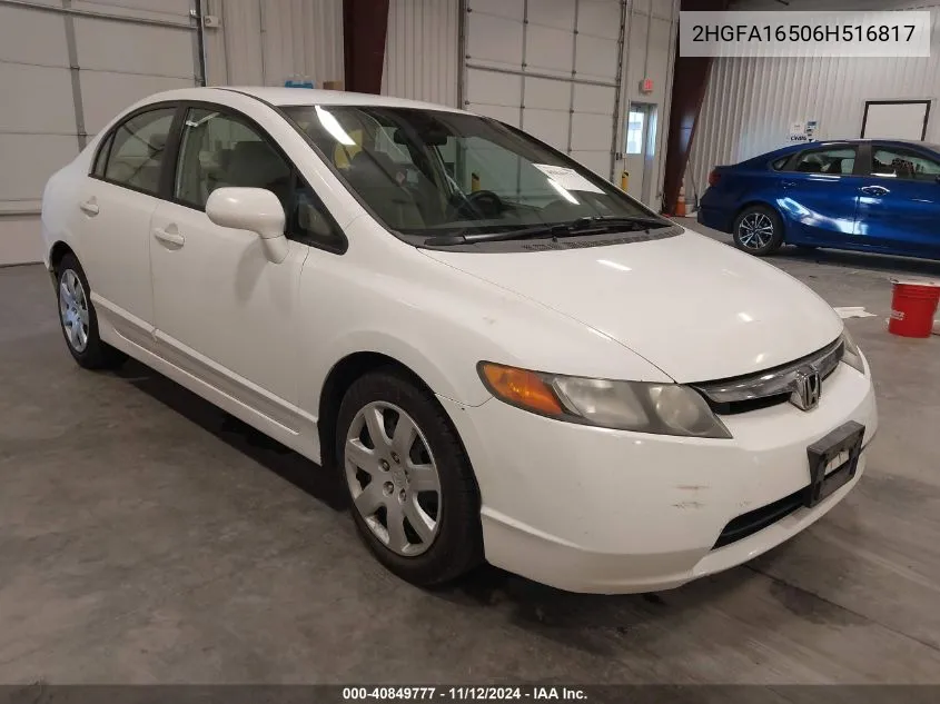 2006 Honda Civic Lx VIN: 2HGFA16506H516817 Lot: 40849777