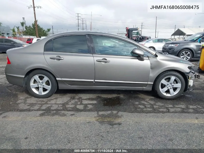 2006 Honda Civic Ex VIN: JHMFA16806S008475 Lot: 40856704