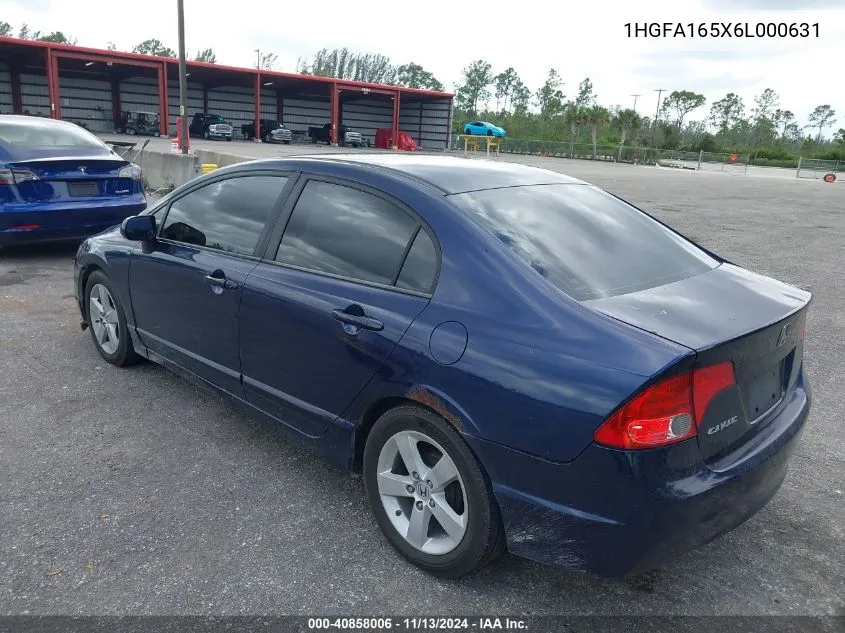 2006 Honda Civic Lx VIN: 1HGFA165X6L000631 Lot: 40858006