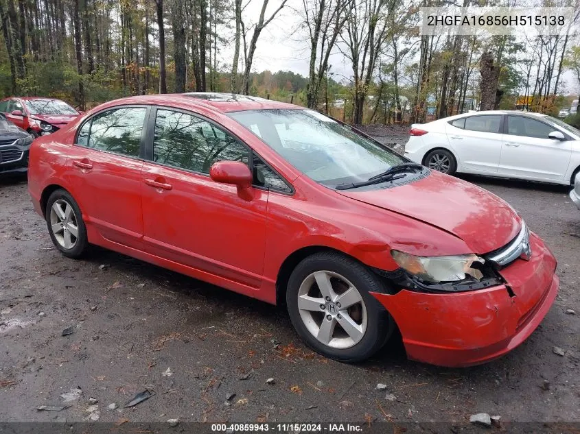 2006 Honda Civic Ex VIN: 2HGFA16856H515138 Lot: 40859943