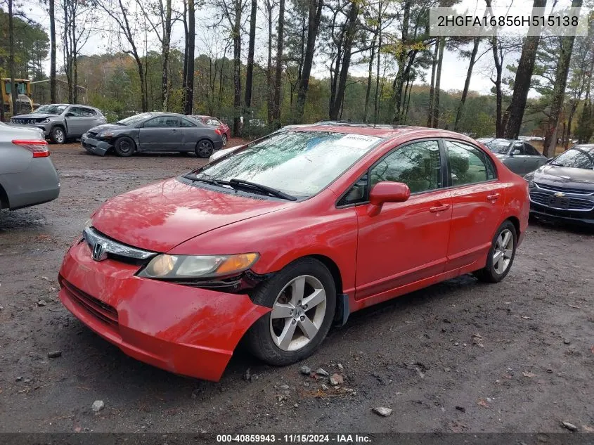 2006 Honda Civic Ex VIN: 2HGFA16856H515138 Lot: 40859943