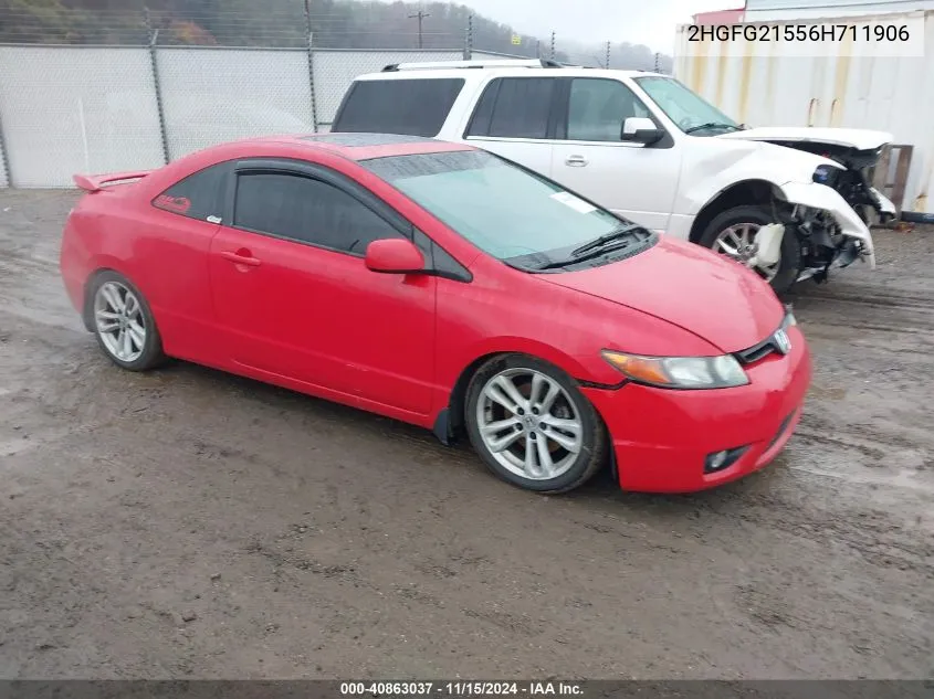 2006 Honda Civic Si VIN: 2HGFG21556H711906 Lot: 40863037