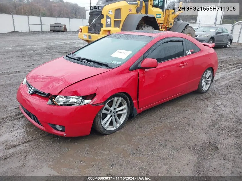 2006 Honda Civic Si VIN: 2HGFG21556H711906 Lot: 40863037