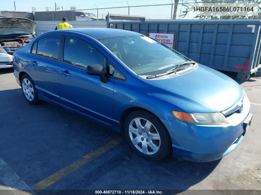 2006 Honda Civic Lx VIN: 1HGFA16586L071164 Lot: 40872710