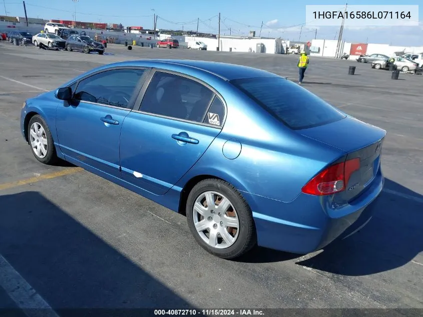 2006 Honda Civic Lx VIN: 1HGFA16586L071164 Lot: 40872710