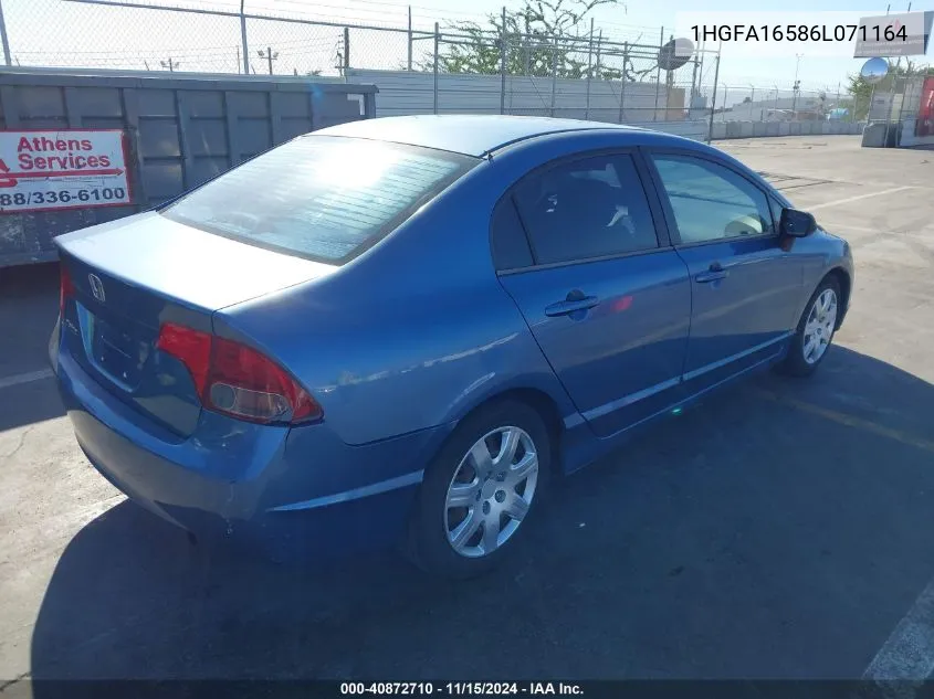 2006 Honda Civic Lx VIN: 1HGFA16586L071164 Lot: 40872710