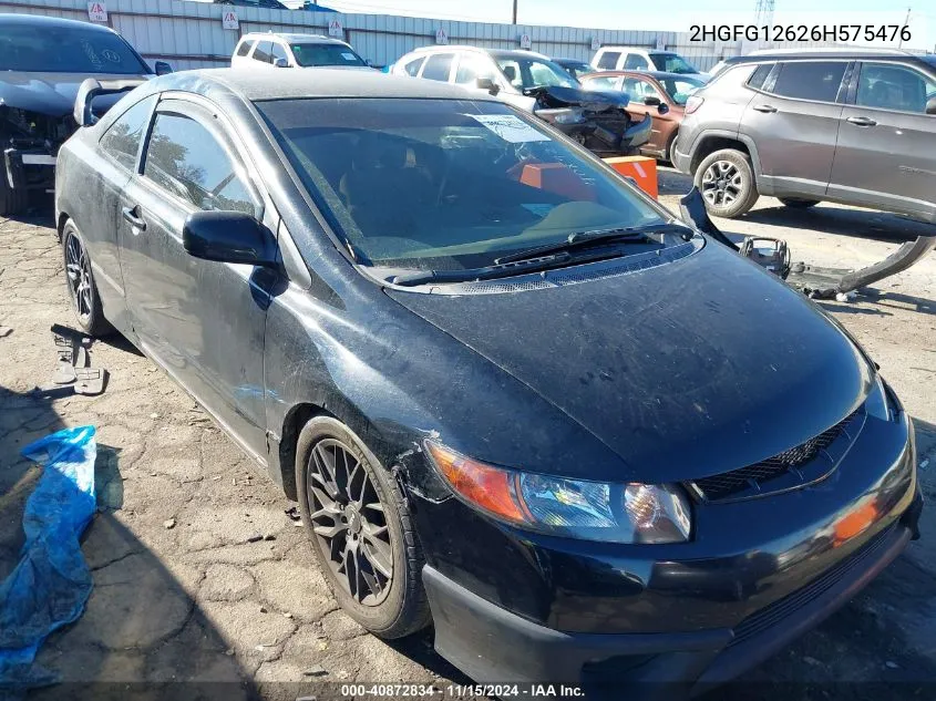 2006 Honda Civic Lx VIN: 2HGFG12626H575476 Lot: 40872834