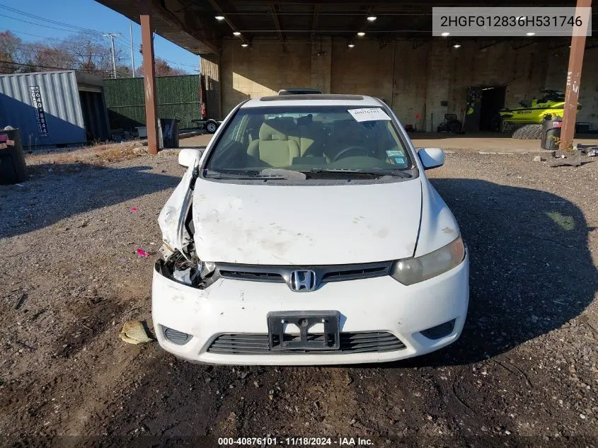 2006 Honda Civic Ex VIN: 2HGFG12836H531746 Lot: 40876101