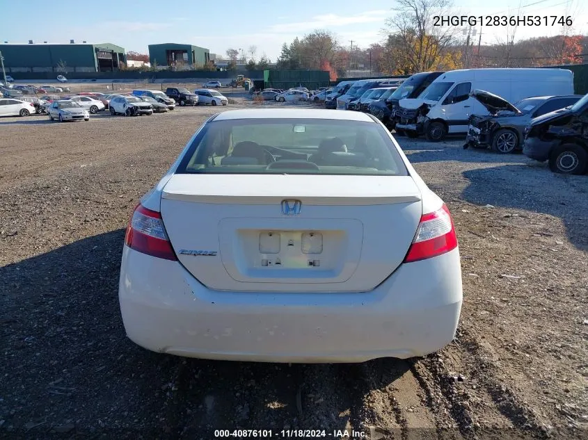 2006 Honda Civic Ex VIN: 2HGFG12836H531746 Lot: 40876101