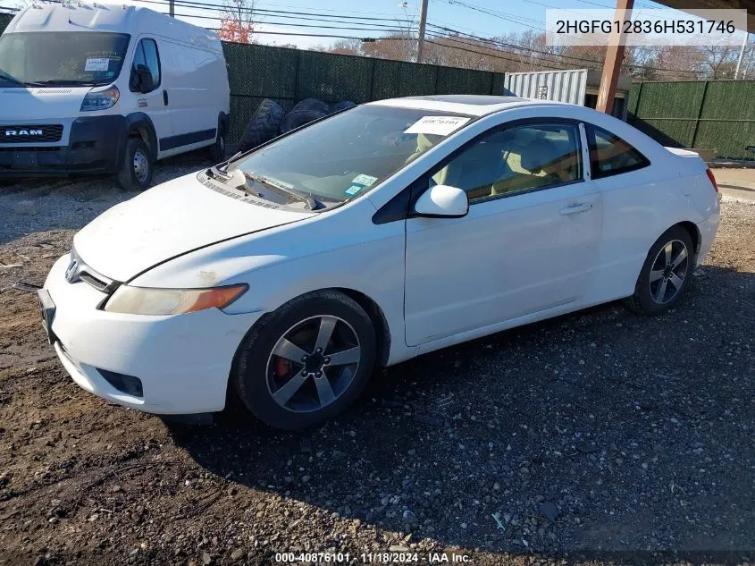 2006 Honda Civic Ex VIN: 2HGFG12836H531746 Lot: 40876101