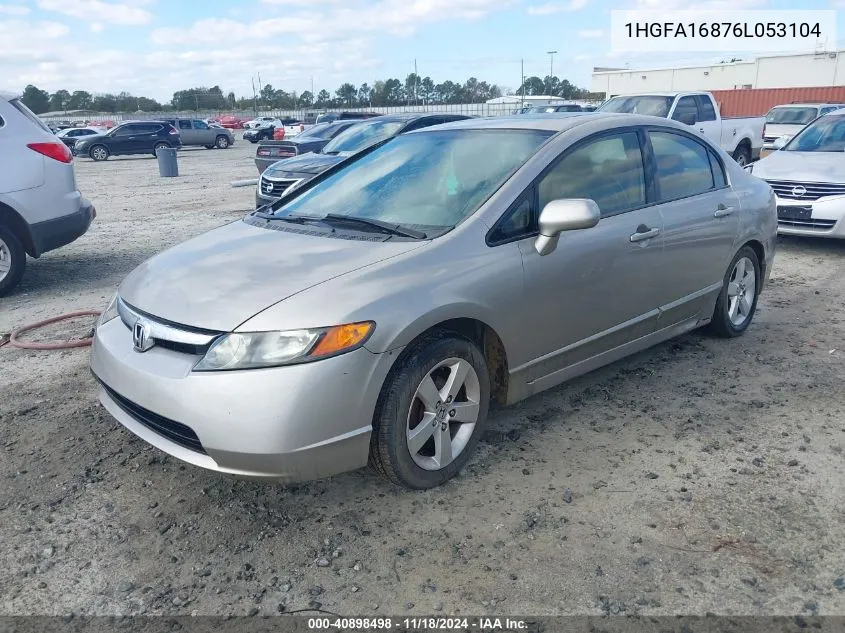 2006 Honda Civic Ex VIN: 1HGFA16876L053104 Lot: 40898498