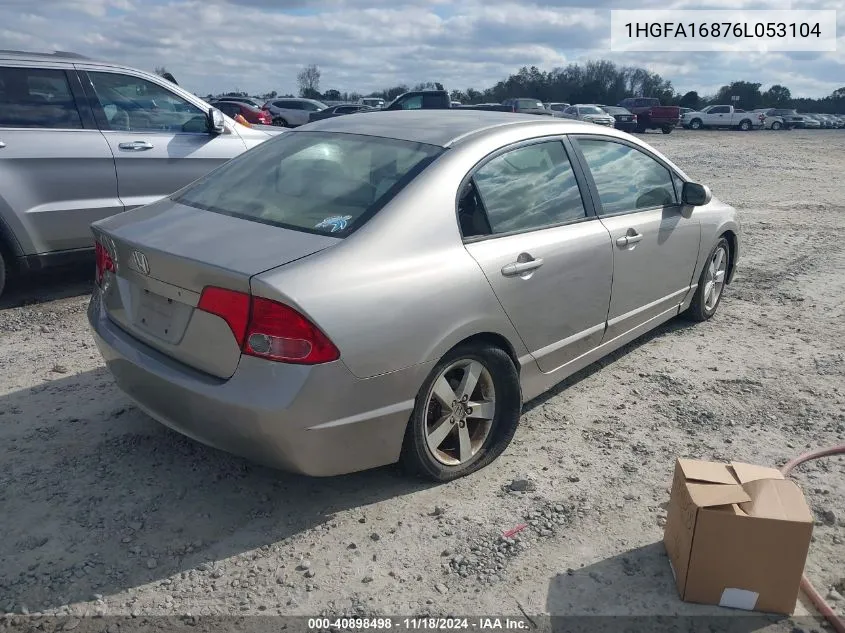 2006 Honda Civic Ex VIN: 1HGFA16876L053104 Lot: 40898498