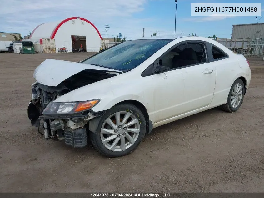 2007 Honda Civic Cpe VIN: 2HGFG11677H001488 Lot: 12041978