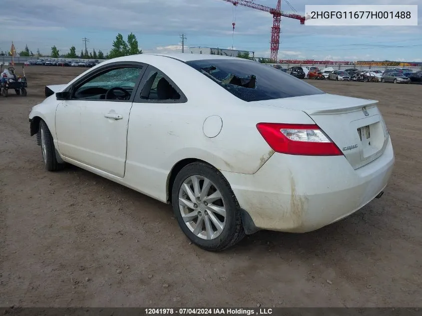 2007 Honda Civic Cpe VIN: 2HGFG11677H001488 Lot: 12041978