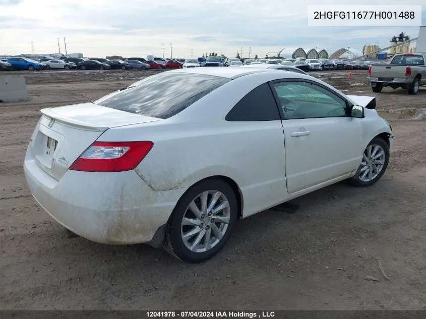 2007 Honda Civic Cpe VIN: 2HGFG11677H001488 Lot: 12041978