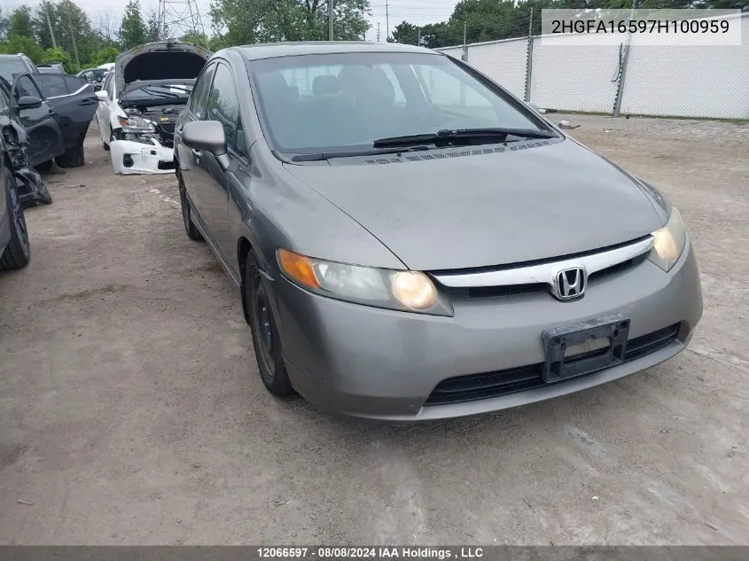 2007 Honda Civic Sdn VIN: 2HGFA16597H100959 Lot: 12066597