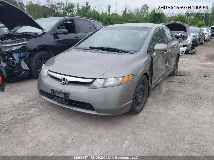 2007 Honda Civic Sdn VIN: 2HGFA16597H100959 Lot: 12066597