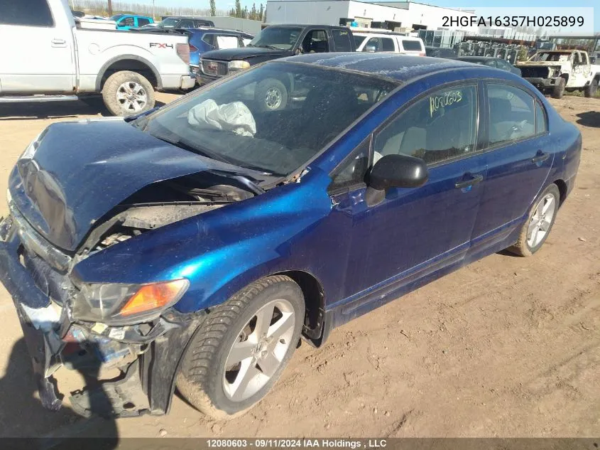 2007 Honda Civic Sdn VIN: 2HGFA16357H025899 Lot: 12080603