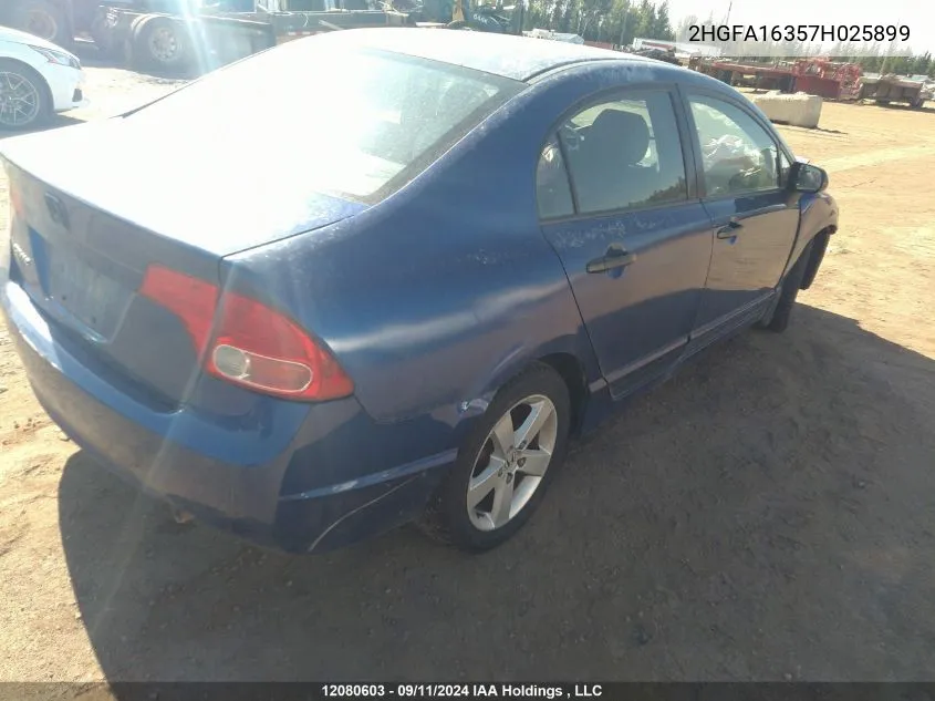 2007 Honda Civic Sdn VIN: 2HGFA16357H025899 Lot: 12080603