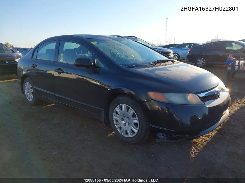 2HGFA16327H022801 2007 Honda Civic Sdn