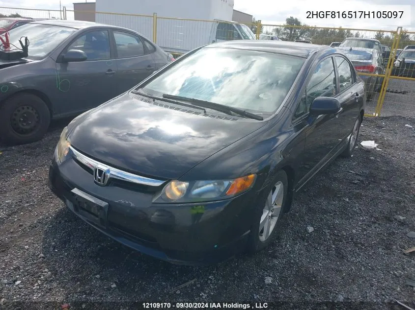 2HGF816517H105097 2007 Honda Civic Lx