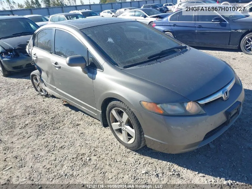 2HGFA16867H010727 2007 Honda Civic Sdn