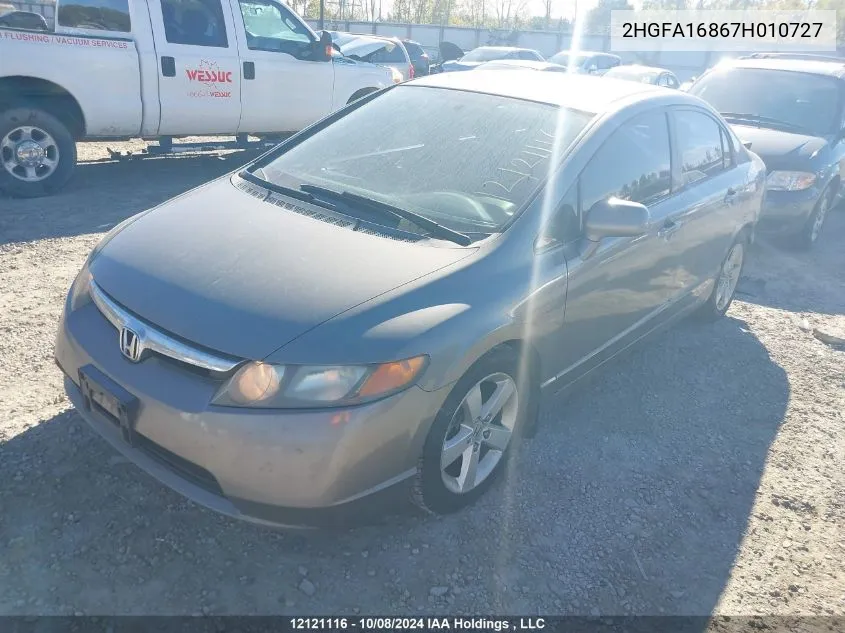 2007 Honda Civic Sdn VIN: 2HGFA16867H010727 Lot: 12121116