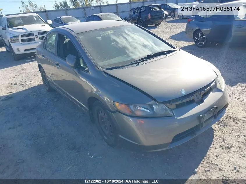 2007 Honda Civic Sdn VIN: 2HGFA16597H035174 Lot: 12122962