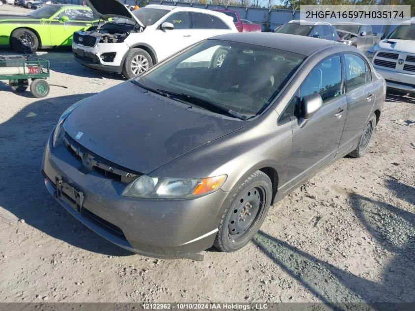 2007 Honda Civic Sdn VIN: 2HGFA16597H035174 Lot: 12122962