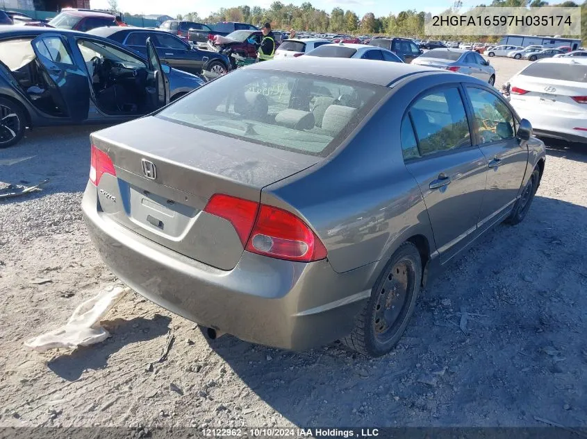 2007 Honda Civic Sdn VIN: 2HGFA16597H035174 Lot: 12122962