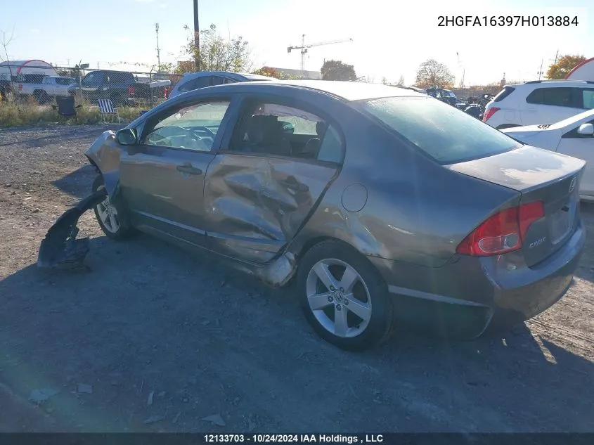 2007 Honda Civic Sdn VIN: 2HGFA16397H013884 Lot: 12133703