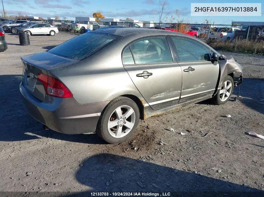 2007 Honda Civic Sdn VIN: 2HGFA16397H013884 Lot: 12133703