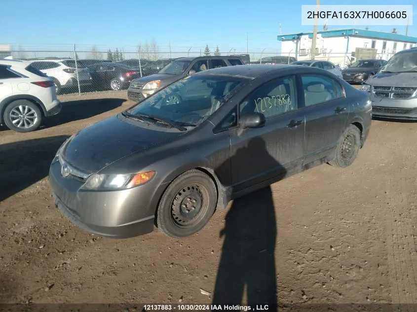 2007 Honda Civic Sdn VIN: 2HGFA163X7H006605 Lot: 12137883