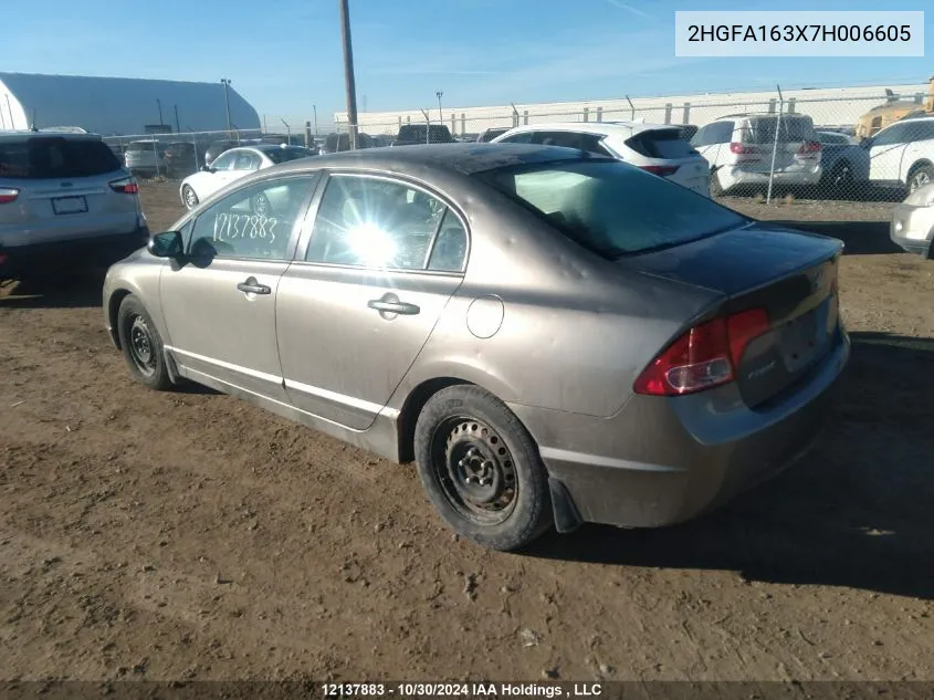 2007 Honda Civic Sdn VIN: 2HGFA163X7H006605 Lot: 12137883