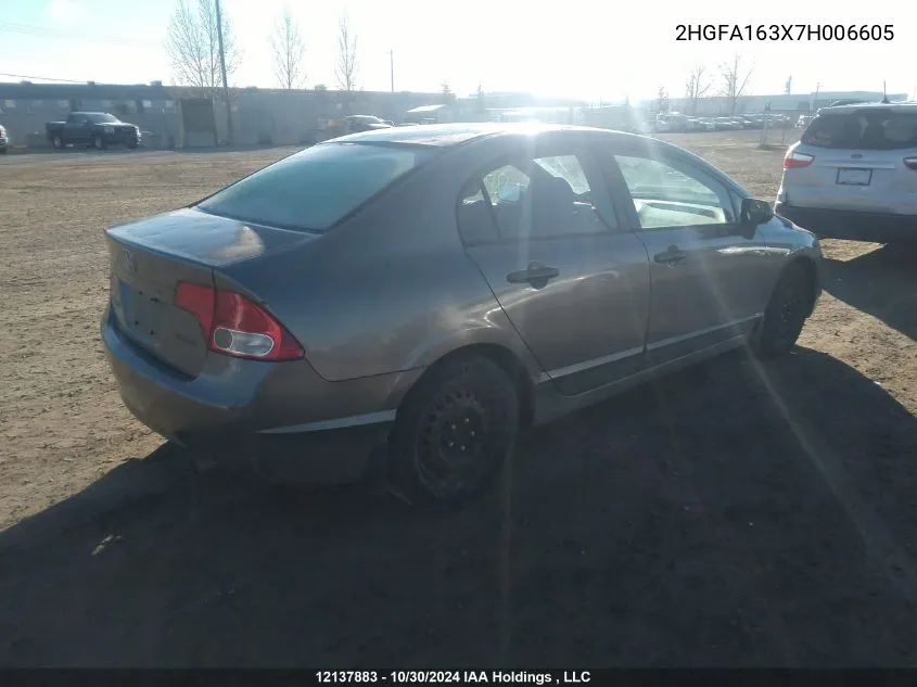 2007 Honda Civic Sdn VIN: 2HGFA163X7H006605 Lot: 12137883