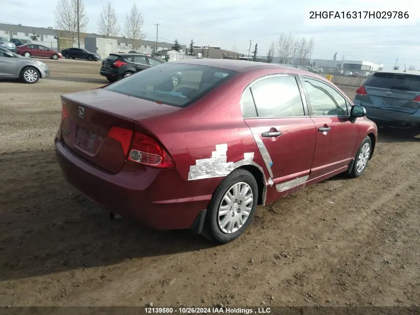 2007 Honda Civic Dx VIN: 2HGFA16317H029786 Lot: 12139580